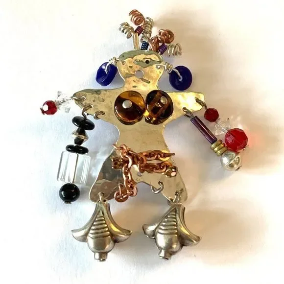 Women’s VSC Sterling Silver Dancer Tribal Hula Brooch 2.5" 6029 Hawaii - Picture 1 of 6